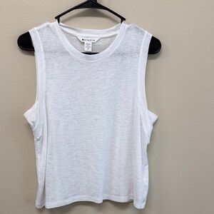Athleta White Sleeveless Tee SzM